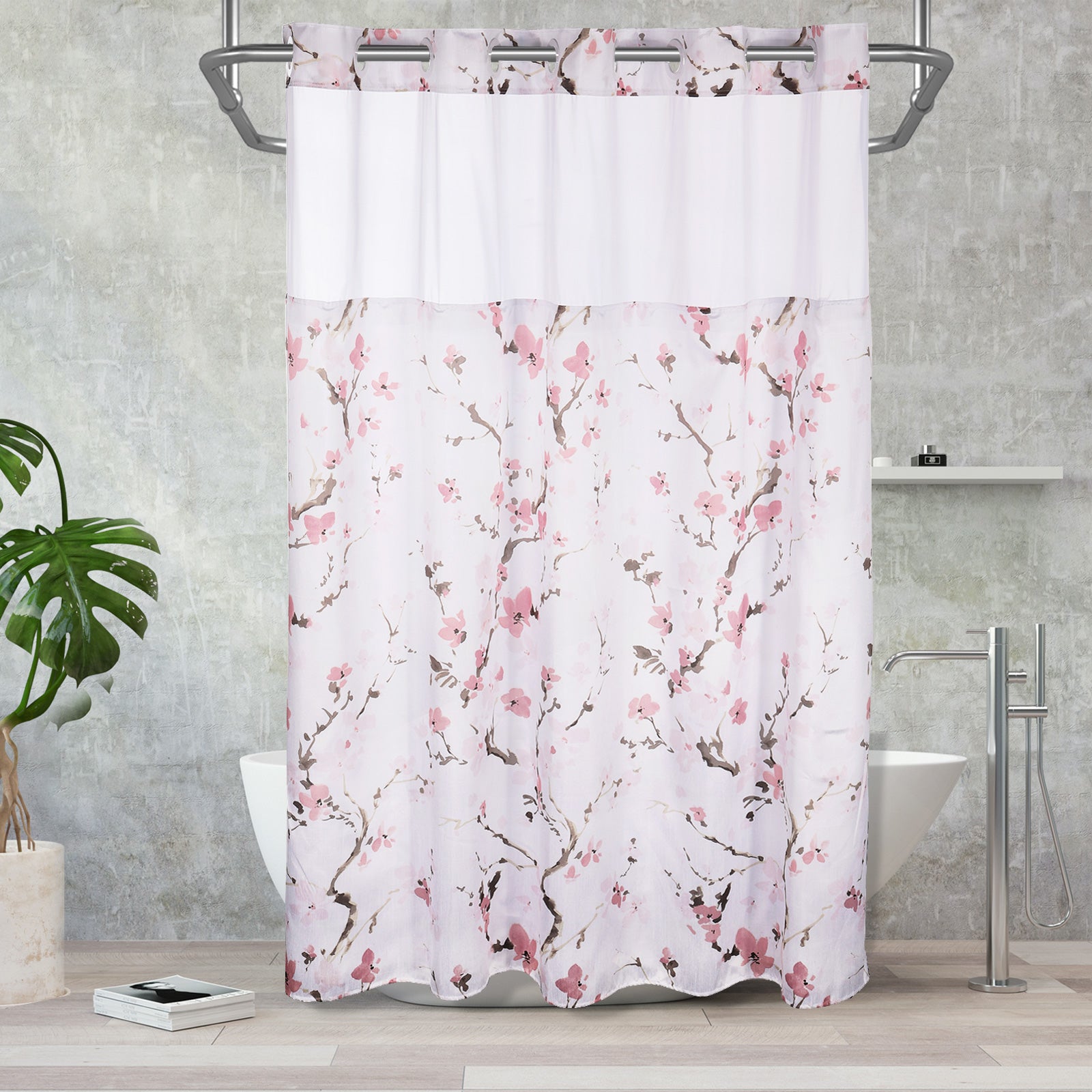 Snap Plastic Shower Curtain Hooks in Evergreen 