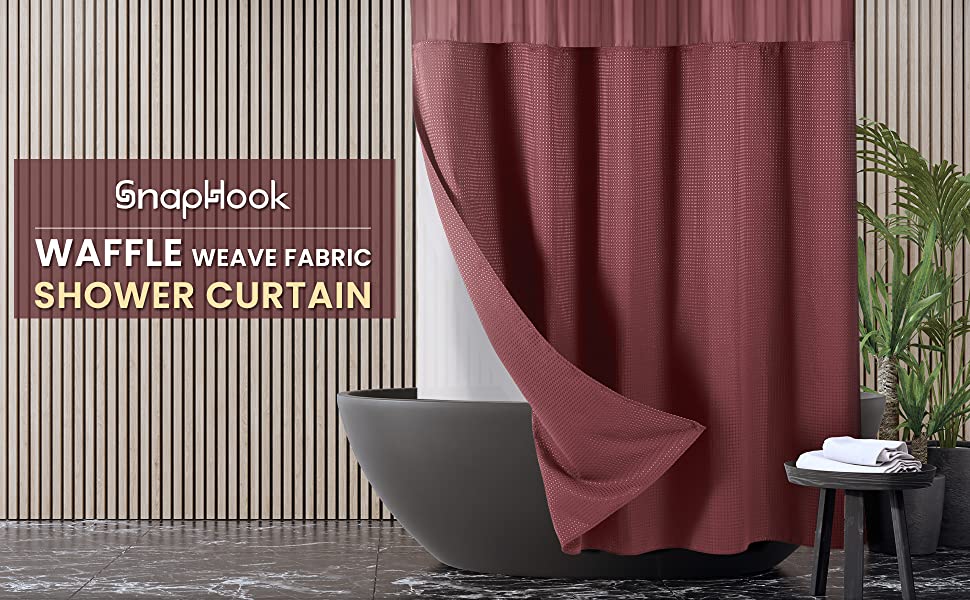 Red store shower curtain